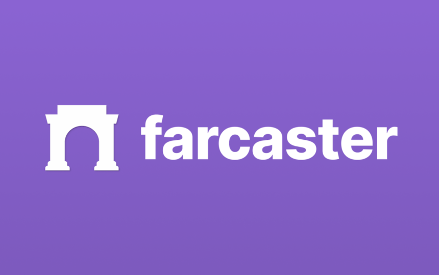 Farcaster logo on purple background