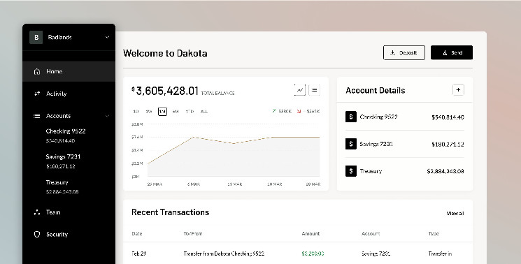 Dakota Emerges From Stealth to Provide Bank-Like Services to Crypto Depositors