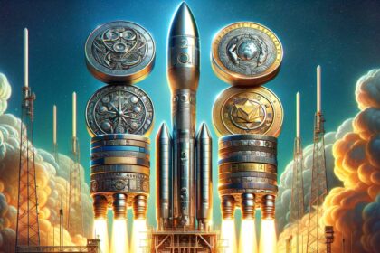 Coins on a rocket